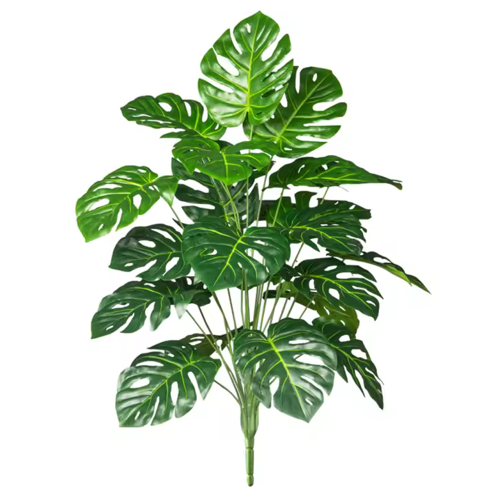 Arbusto De Monstera Artificial 70-100cm Hojas De Tortuga Verdes Plástico Simulación Alta Para Decoración De Jardín Oficina Interior - 1