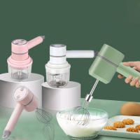 Mini batidora eléctrica de 3 velocidades, picadora de alimentos 2 en 1, batidor de huevos, USB, inalámbrico, machacador de alimentos de ajo, crema - details 2
