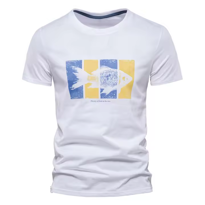 Camiseta de manga corta para hombre Camiseta con estampado de moda con estampado animal de algodón novedad de verano - 1