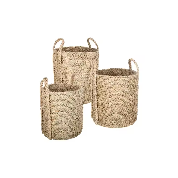 Atmosphera - Conjunto de 3 Cestas Redondas Naturales de Mimbre - Almacenamiento Versátil - 1