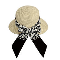 Kebedo Moda Sombrero de Paja para Mujer ir a Playa en Verano Pamela Ajustable Talla Única Visera ancha con protección solar - details 4