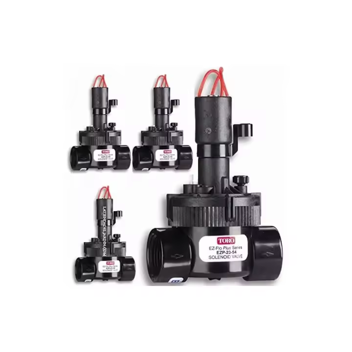 TORO Pack 4 Electroválvula de riego 24V Toro 1'' tapa roscada PVC | Funciona con programadores de riego eléctricos - 1