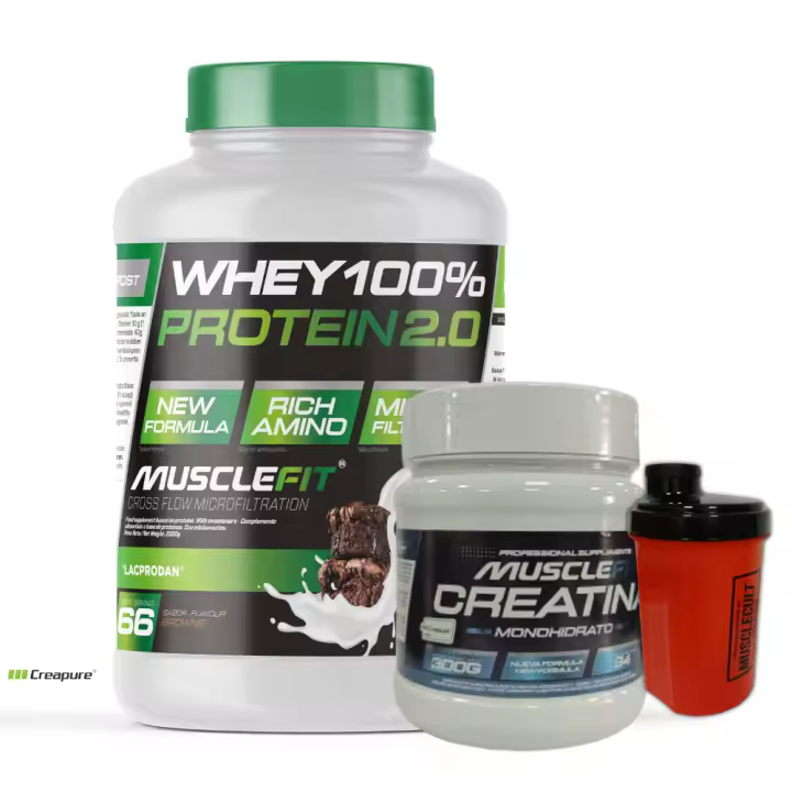 Pack WHEY 2kg + Creatina Creapure 300g + Shaker (regalo) -  MuscleFit │MUSCLECULT│ - 1