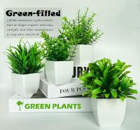 Canirologas Plantas artificiales para interiores, pequeñas plantas de simulación falsas, plantas en maceta de plástico sintético, adornos decorativos creativos para decoración, estantería, balcón - details 2