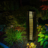 Outsunny Linterna de Jardín de Ratán Sintético Luces Solares Exterior con Luces LED Encendido/Apagado Automático para Terraza Balcón Patio Gris - details 1