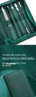 Set De Manicura Profesional Verde Con 9 Piezas Y Estuche De Cuero Herramientas Para Cuidado Del Rostro Y Pies Incluye Tijeras De Uñas De Acero Inoxidable - details 3