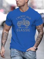 Camiseta De Algodón Puro 100% Para Hombre Verano Estampado Creativo Motocicleta Casual Suelta Oversized Cuello Redondo Manga Corta - details 8