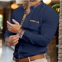 Camisa De Hombre De Algodón Y Lino Con Cuello En V Manga Larga Estilo Casual Abierta Para Oficina Y Uso Diario - details 1
