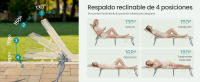 SONGMICS Tumbonas Plegables, 189 x 53 x 28,5 cm, Juego de 2 Tumbonas para Jardín, Cada Una con Carga 110 kg, con Parasol y Respaldo Ajustables, para Terraza y Balcón, Beige/Gris/Negro - details 3