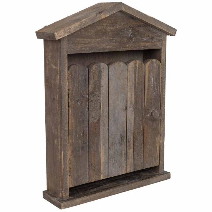 Wonderlust deco - brown wooden key box 31x9x34.5h cm brown 31x9x34.5h cm