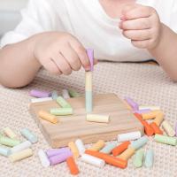 Juguetes Educativos Montessori Para Niños Bloques De Madera Coloridos Entrenamiento De Coordinación Ocular-Mano Y Conocimiento Cognitivo - details 1