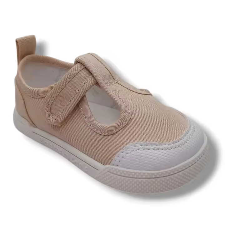 Blanditos by Crio's Zapatilla Lona Pepito Sneakers Niño GUINDA BEIG25V BEIGE Respetuoso calzado niños Summer ROYALE CORDONETS - 1