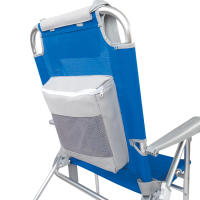 Aktive - Silla de playa plegable con respaldo reclinable 8 posiciones, 47x63x99 cm, de aluminio y textileno, con mochila, cojín, posavasos, bolsa rejilla, bolsillo lateral y antivuelco, máx. 110 kg, sillas de playa, sillas plegables, accesorios verano - details 5