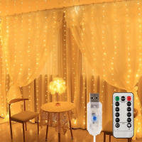 Guirnalda De Luces LED Para Ventana 6x3M/3x3m Con Control Remoto Y Alimentación USB Decoración Navideña Para Casa - details 14