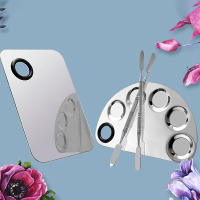Paleta De Maquillaje Y Arte De Uñas De Acero Inoxidable Con Palillo Y Espátula Herramientas De Belleza Para Fundamentos Y Sombras De Ojos - details 10