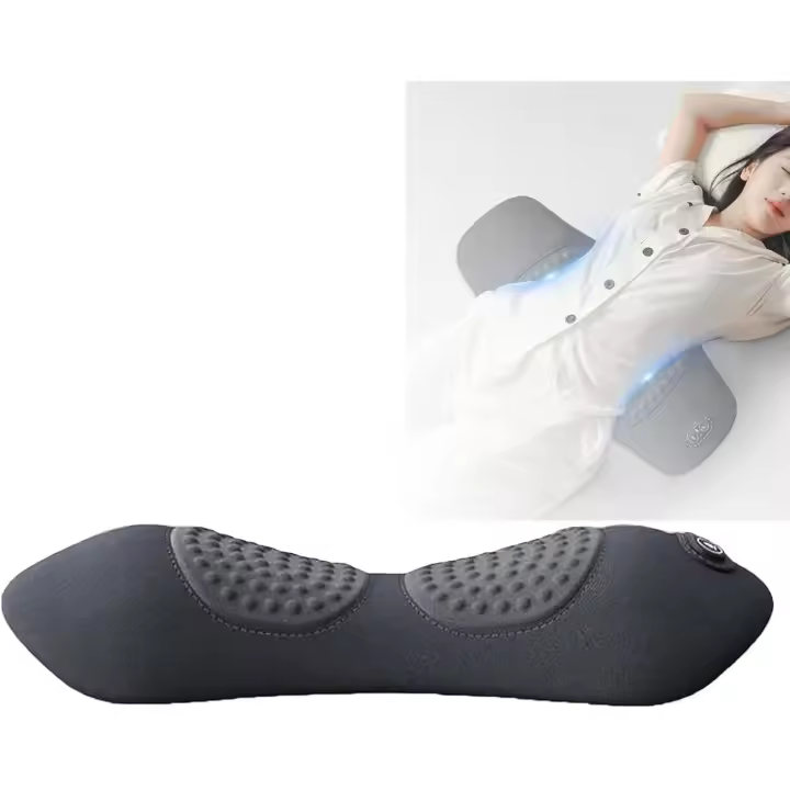 Masajeador de espalda y cuello 3 en 1 My SootheLab, con tracción por vibración y calor, almohada de espuma viscoelástica, alivia las molestias de cuello y espalda (negro) - 1