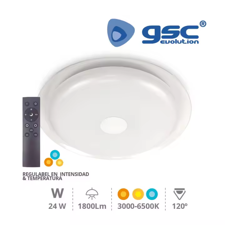 PLAFON TECHO LED GSC EVOLUTION VENUS REDONDO 24W LUZ CCT REGULABLE 1800 LUMENES - 1