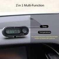 Termómetro del Reloj del coche,Reloj del termómetro de la decoración interior del coche de la pantalla LED,Reloj del tablero de instrumentos del coche 2 en 1,LED de moda ajustable - details 3