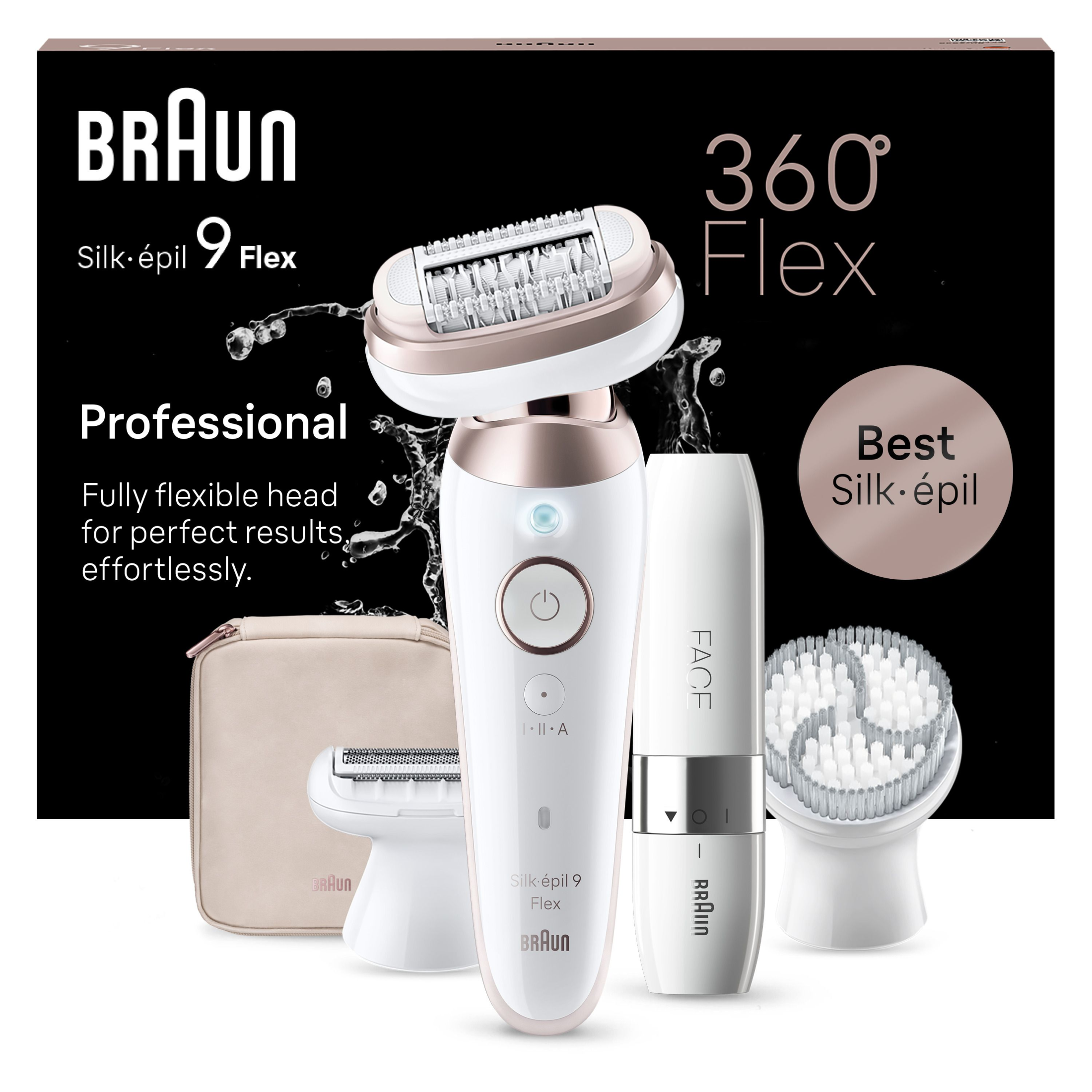 Braun Silk-épil 9 Flex, Depiladora Mujer Eléctrica Cabezal Flexible, En Seco Y Mojado. Producto Europeo con Garantía Oficial.