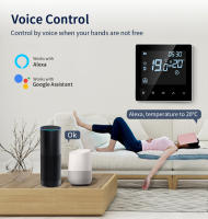 Termostato WiFi Tuya Control Remoto De Temperatura Para Calefacción Por Piso Eléctrico Compatible Con Google Home Alexa Smart Life App - details 1