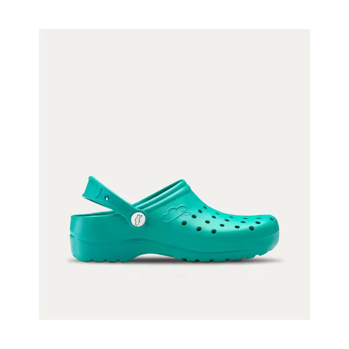 Zuecos Perforados mujer verdes   Textil, extraible, efecto memoria y antibacteriano - 1