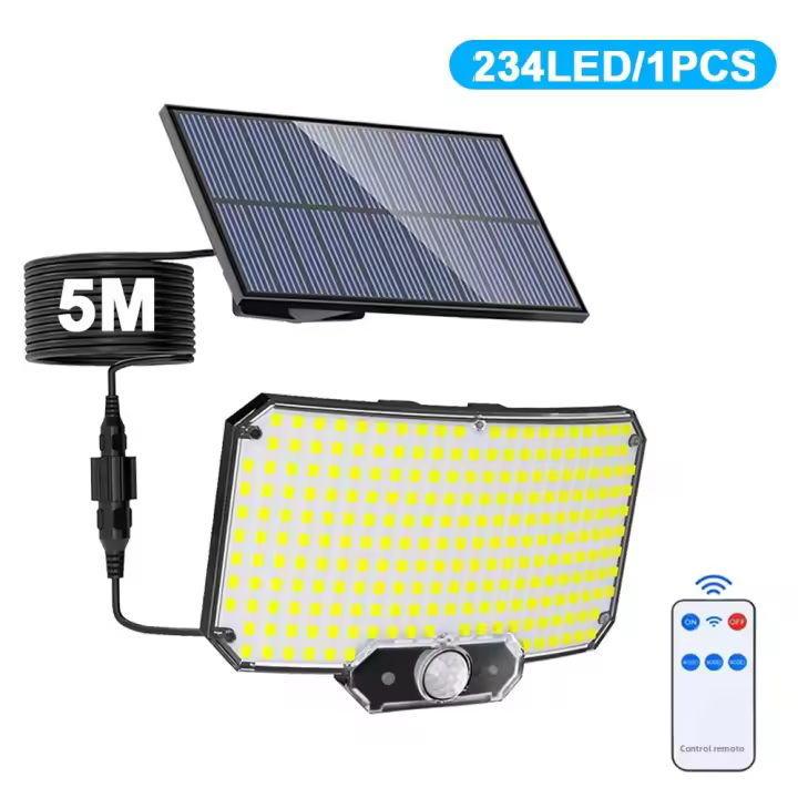 Luces Solares Para Exteriores Con Sensor De Movimiento 234/280 LED Impermeables Y Seguridad Iluminación De Pared Jardín Luz Solar Potenciada - 1