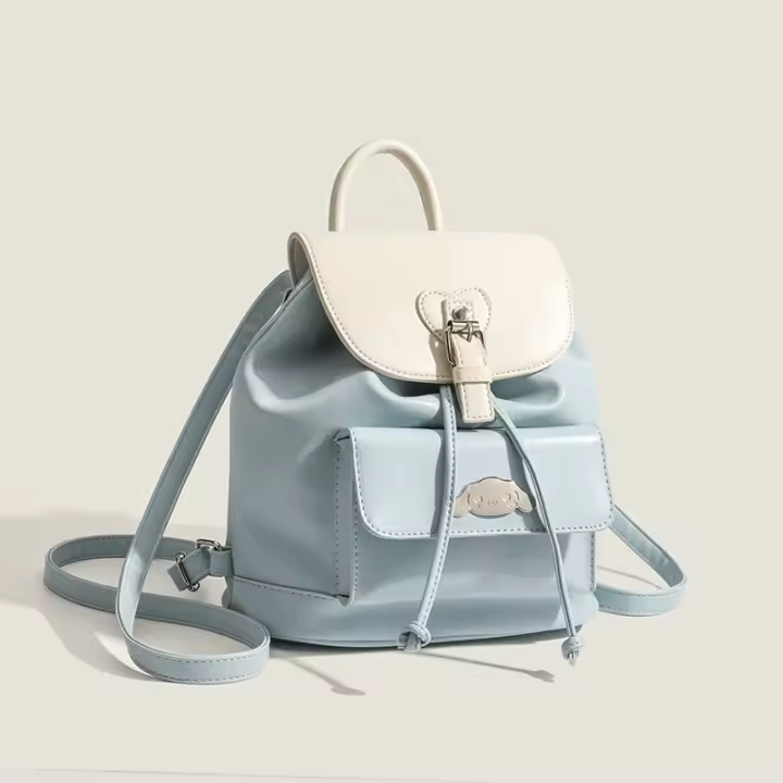 Bolso pequeño azul y blanco nuevo 2023 para salir, linda mochila con diseño de perro canela para mujer, mochila pequeña de moda versátil de verano - 1