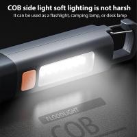 Linterna Portátil De Luz Fuerte ABS Recargable Por USB Para Exteriores Y Camping Lámpara Colgante Telescopio Con Lente De Cobertura Lateral COB - details 6
