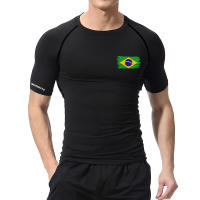 Camiseta De Compresión Con Estampado De Bandera Para Hombres Deportiva Secado Rápido Para Gimnasio Running Y Ejercicio - details 3
