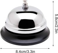 Timbre de Recepción Timbre de Mesa Campana Clasico de Acero para Llamadas Bell para Hotel, Bar, Restaurantes(3Pack) - details 3