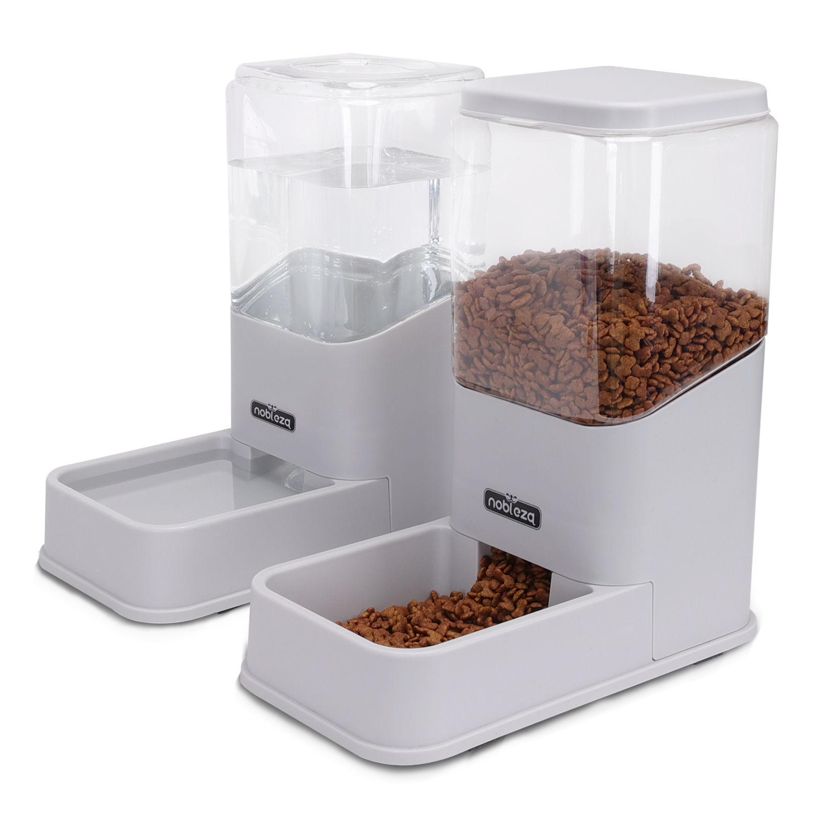 Nobleza Comedero Automático y Bebedero Gatos Perros, Dispensador Comida Gatos y Perros 3.8 L, para Perros y Gatos pequeños y medianos, Pack 2 Unidades