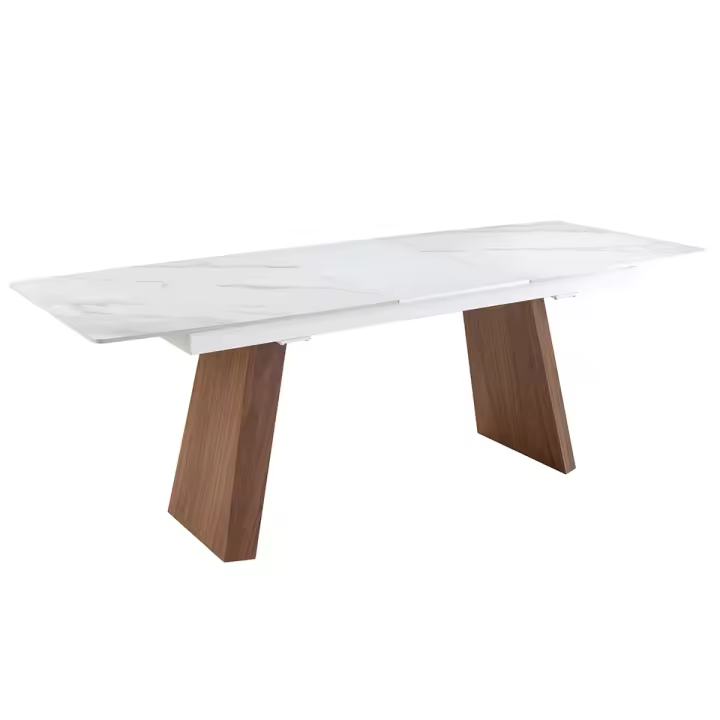 ANGEL CERDÁ 1134C Mesa comedor extensible ovalada barril mármol porcelánico , Blanco , Mármol Porcelánico , Ø180/230 x 90 x 76 - 1