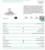 FABRILAMP Ventilador Motor Dc Papiro 59w Blanco/gris 3aspas desplegables,6velocidades ajustables 107D 6980Lum 3000-4000-6000k,Remot+mem+tempo . Incluye mando a distancia y dos tijas de 10 y 25 centímetro Productos originales calidad de confianza - details 0