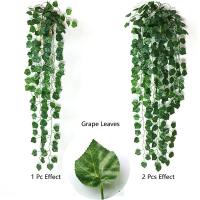 Guirnalda De Iva Artificial Hojas Verdes Falsas Plantas Colgantes Decoración Para Hogar Fiesta Boda Origin Zhejiang China - details 5