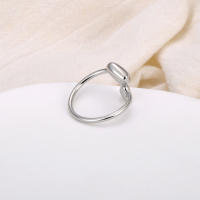 Anillo Ajustable Romántico De Doble Corazón Para Mujer Lokaer En Acero Inoxidable Color Oro Resistente Al Rust Never Descolora Joyería Chic Para El Día - details 5