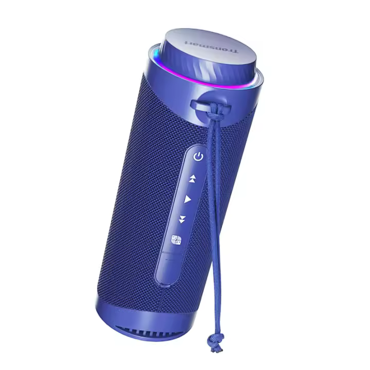 Altavoz Portátil Tronsmart T7 máximo 36W Bluetooth 5.3, luces LED y protección IPX7 contra el agua, potente bajo con sonido estéreo de alta fidelidad 360°, altavoz inalámbrico para exteriores con ecualizador para fiestas y viajes, color azul - 1