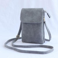 Bolso Bandolera De Cuero PU Para Mujer Bolso De Mano Pequeño Con Teléfono Móvil Estilo Messenger Color Sólido Cierre De Cremallera Y Hebilla - details 8