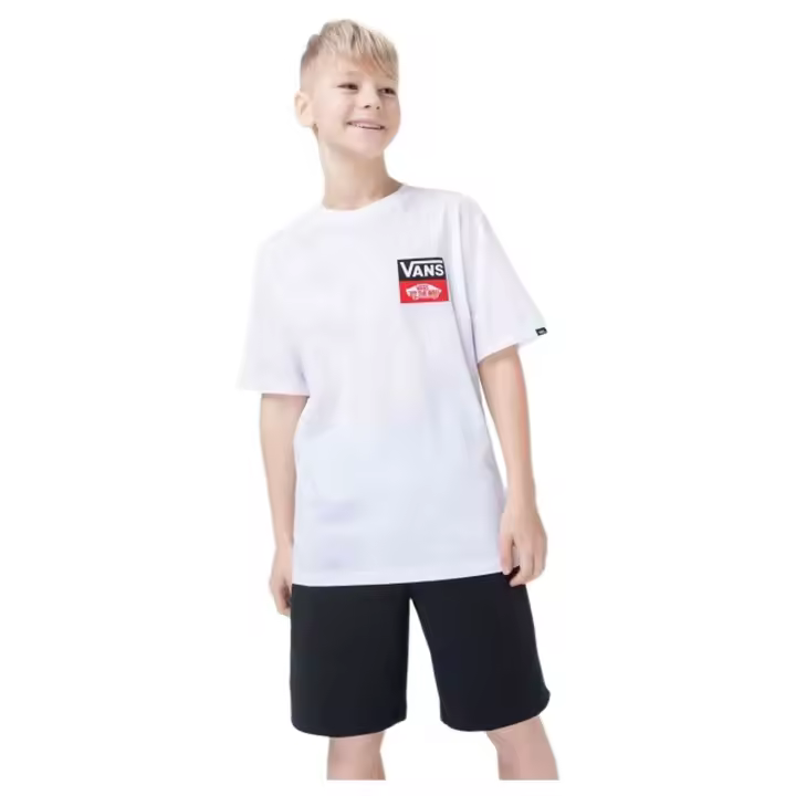 Camiseta de Manga Corta Vans Og Logo para niños unisex en color blanco - 1