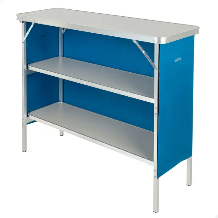 Aktive - Armario de tela para camping, con estructura plegable y desmontable, incluye bolsa de transporte, medidas 110x38x88 cm, mueble auxiliar cocina exterior, armarios, almacenaje al aire libre, para barbacoa, pícnic, caravana - 1