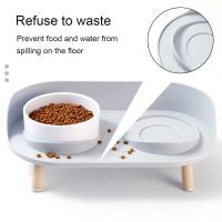 Alfombra De Comida Para Gatos Doble Ajustable En Altura Bebedero De Agua Elevado Suministros Para Perros Y Gatos Jóvenes - details 6