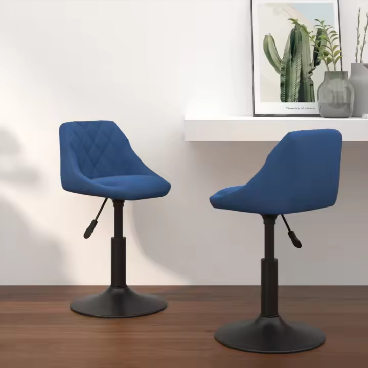 vidaXL Sillas de comedor giratorias 2 uds de terciopelo en color Gris claro/Rojo vino tinto/Azul y más | cómodas modernas ergonómicas para comedor cocina salón hogar - 1