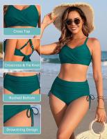 Bikinis Mujer Conjuntos de Bikini Push Up Cuello en V Traje de Baño de Dos Piezas Conjunto Bañador Control de Vientre de Cintura Alta Bikini - details 2