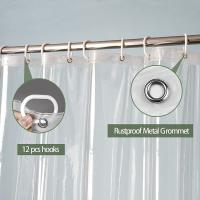 Cortina De Ducha Impermeable Transparente Con Línea Antimoho Para Baño Decoración De Casa Con Gancho Material Ecológico PEVA - details 2