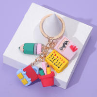 Porta Llaveros De Libro Y Bolígrafo Colgante De Encanto Para Llaves Accesorio De Moda Material De Aleación De Zinc Y Resina - details 3