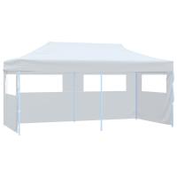 vidaXL Carpa de fiestas plegable paredes laterales acero blanco 3x6 m - details 0