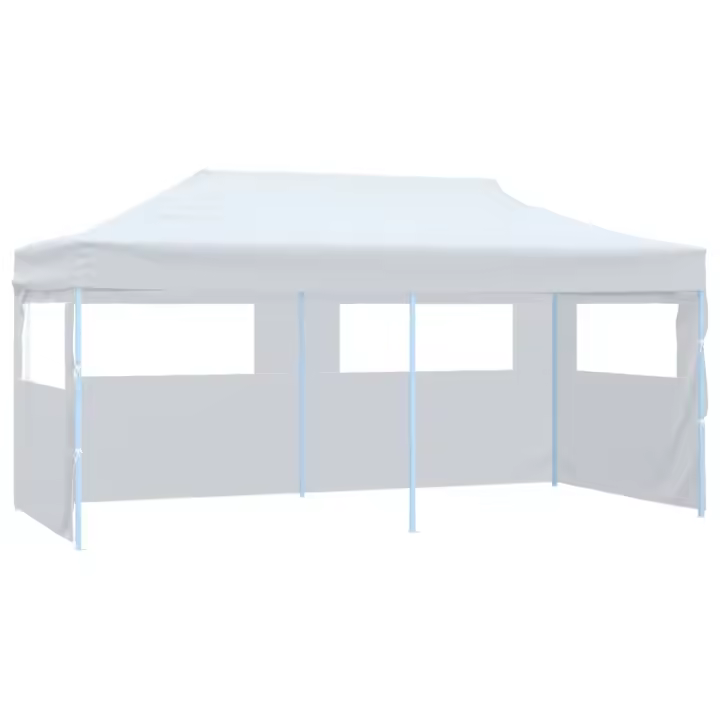 vidaXL Carpa de fiestas plegable paredes laterales acero blanco 3x6 m - 1