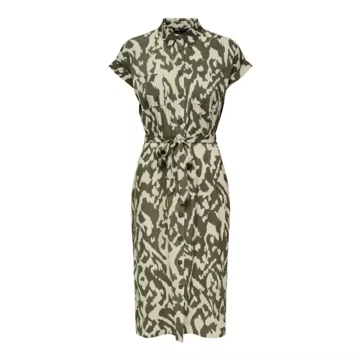 Only Hannover Vestido Estampado Verde - Cómoda Y Ligera - 1