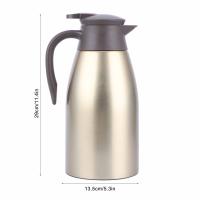 Hervidor de agua portátil de 2 l, de acero inoxidable 304, con aislamiento, para uso en el hogar y la oficina, dorado, con tapa para café, 2 l - details 2