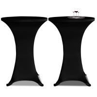 vidaXL 2x Funda Ajustada para Mesa Alta de Fiesta 70 cm Mantel Mesita Color Blanco,  Negro,  Antracita y mas - details 1