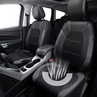Funda de asiento de coche de cuero Pu Universal, tela transpirable, cojín de asiento delantero y trasero, protección completa, 9 unidades por juego - details 14